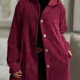 Cordia - Κοτλέ Μπουφάν με Κουκούλα