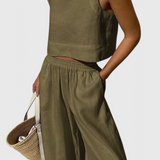 Avelina Μινιμαλιστικό Σετ από Ανάλαφρο Βαμβάκι και Λινό