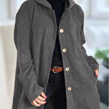 Cordia - Κοτλέ Μπουφάν με Κουκούλα