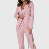 Ροζαλίν Κομψό Σετ με Blazer και Παντελόνι