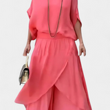 Maravilla Ρευστό Σετ Δύο Τεμαχίων με Χαλαρό Τοπ και Ασύμμετρη Φούστα