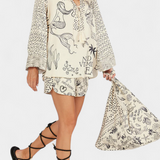 Amalia Πουκαμισένιο Σετ με Στάμπα και Ελαστικό Σορτς