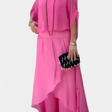 Maravilla Ρευστό Σετ Δύο Τεμαχίων με Χαλαρό Τοπ και Ασύμμετρη Φούστα