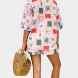 Mariluz Σετ με Πουκάμισο και Σορτς με Ροζ Στάμπα