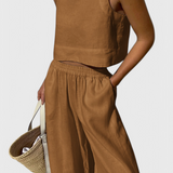 Avelina Μινιμαλιστικό Σετ από Ανάλαφρο Βαμβάκι και Λινό