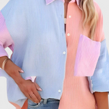 Juniper Μπλούζα με Κουμπιά και Σχέδιο Color Block