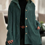 Cordia - Κοτλέ Μπουφάν με Κουκούλα