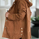 Cordia - Κοτλέ Μπουφάν με Κουκούλα