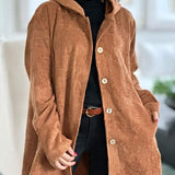 Cordia - Κοτλέ Μπουφάν με Κουκούλα