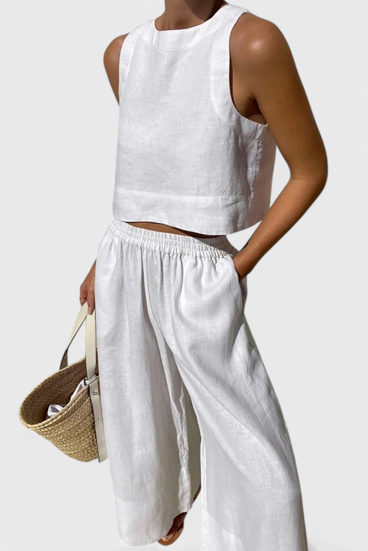 Avelina Μινιμαλιστικό Σετ από Ανάλαφρο Βαμβάκι και Λινό