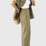 Lani Χαλαρό Σετ Δύο Τεμαχίων με Πουκάμισο και Παντελόνι