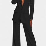 Marnie Σετ Σακάκι Ραμμένο Κατά Παραγγελία και Παντελόνι με Φαρδύ Μπατζάκι