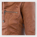 Μοντέρνο Δερμάτινο Μπουφάν με Κουκούλα και Διαχρονική Γραμμή