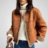 Ίμερ | Μπουφάν από Δερμάτινη Γούνα με Κουμπιά