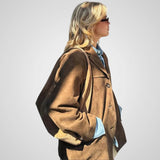 Λάιλα | Κλασικό καφέ μπουφάν σουέντ