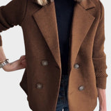 Κομψό σακάκι με πλεκτά μανίκια