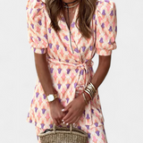 Araceli Σετ με Στάμπα, Μπλέιζερ και Καμπάνα Παντελόνι