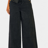 Ludovica Τζιν Σετ με Εφαρμοστό Γιλέκο και Παντελόνι με Φαρδύ Μπατζάκι