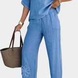 Natalia Χαλαρό Σετ από Κεντημένο Λινό με Άνετη Σιλουέτα