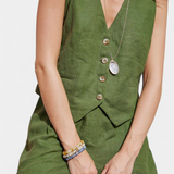 Σετ με Γιλέκο και Σορτς από Λινό Βαμβάκι