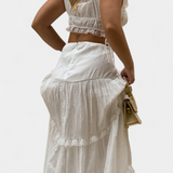 Ilys Ρομαντικό Σετ με Τοπ από Δαντέλα και Μακριά Ογκώδη Φούστα