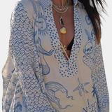 Amalia Πουκαμισένιο Σετ με Στάμπα και Ελαστικό Σορτς