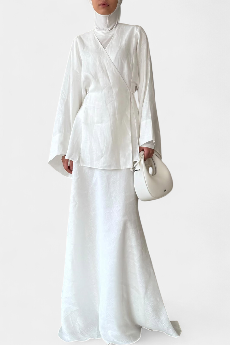 Zelda Σετ με Πουκάμισο με Λαιμόκοψη V και Φούστα με Άνοιγμα