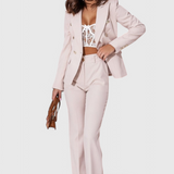 Ροζαλίν Κομψό Σετ με Blazer και Παντελόνι