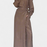 Marisol Καθημερινό Σετ με Φαρδύ Πουκάμισο και Παντελόνι-Φούστα