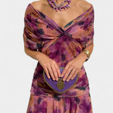 Alondra Μακρύ Φόρεμα με Φλοράλ Φανταχτερό Σχέδιο και Ντεκολτέ