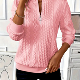 Amalie | Ζακέτα με φερμουάρ και πλέξη καλωδίου