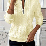 Amalie | Ζακέτα με φερμουάρ και πλέξη καλωδίου