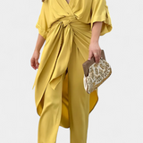 Mayleen Σταυρωτό Σετ με Μπροστινό Φιόγκο και Ίσιο Παντελόνι