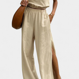 Portia Σετ από Βαμβάκι και Λινό με Πλαϊνό Άνοιγμα