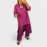 Tabea - Λινό φόρεμα με στρογγυλή λαιμόκοψη