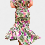 Alondra Μακρύ Φόρεμα με Φλοράλ Φανταχτερό Σχέδιο και Ντεκολτέ