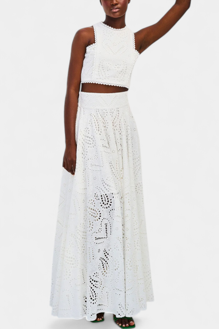 Danitza Ρομαντικό Σετ με Δαντέλα και Διάτρητο Φλοράλ Σχέδιο