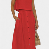 Naha Σετ από Βαμβάκι με Γιλέκο και Κουμπιά Μπροστά