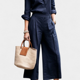 Σετ Σαμπίνα Ροζ με Αέρινο Πουκάμισο και Παντελόνια Κάπρι