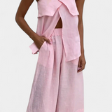 Oriana Στράπλες Σετ με Φούστα με Σκίσιμο σε Μονόχρωμο Σχέδιο