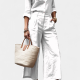 Σετ Σαμπίνα Ροζ με Αέρινο Πουκάμισο και Παντελόνια Κάπρι