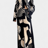 Basilisa Σετ με Φαρδύ Παντελόνι και Γκραφίτι Στάμπα