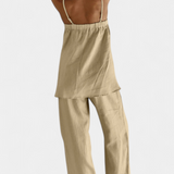 Lía Καλοκαιρινό Σετ με Αέρινο Τοπ και Φαρδύ Παντελόνι