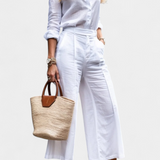 Σετ Σαμπίνα Ροζ με Αέρινο Πουκάμισο και Παντελόνια Κάπρι