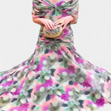 Alondra Μακρύ Φόρεμα με Φλοράλ Φανταχτερό Σχέδιο και Ντεκολτέ