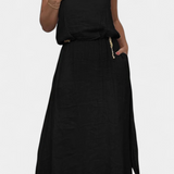 Meliora Σετ από Λινό και Βαμβάκι με Αμάνικο Γιλέκο και Φούστα