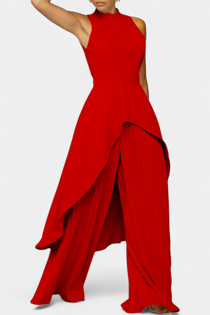 Χρυσούλα Ασύμμετρο Σετ με Πλισέ Παντελόνι