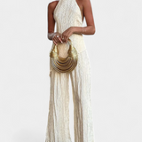 Pilarica Κομψό Πλισέ Σετ με Ασύμμετρο Τοπ και Ρευστό Παντελόνι