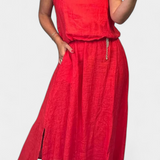 Meliora Σετ από Λινό και Βαμβάκι με Αμάνικο Γιλέκο και Φούστα