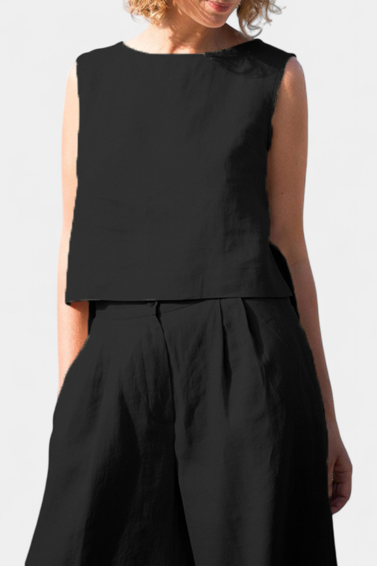 Yvanne Καλοκαιρινό Αμάνικο Σετ Vintage